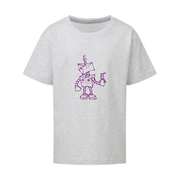 Robot & Bird Flex Violet SG - Kids T-shirt enfant Ash Grey Taille 152 (11-12/2XL)