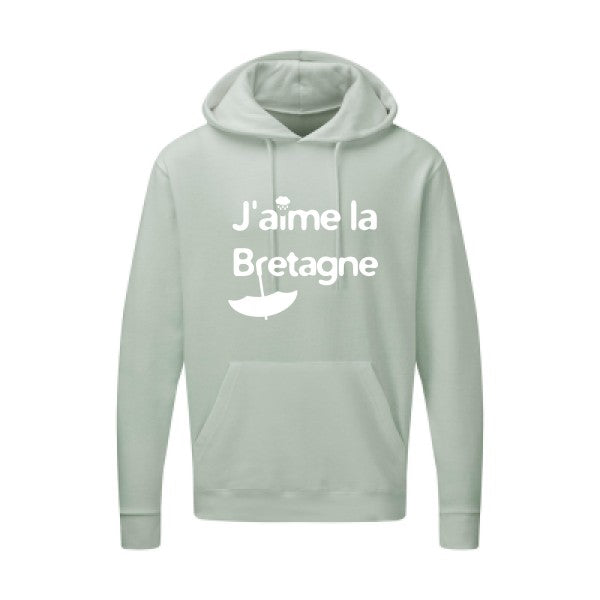 J'aime la Bretagne |Sweat  capuche humoristique Blanc 