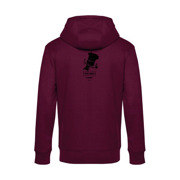 petit-cuistot sweat shirt original Burgundy flex Noir impression Dos