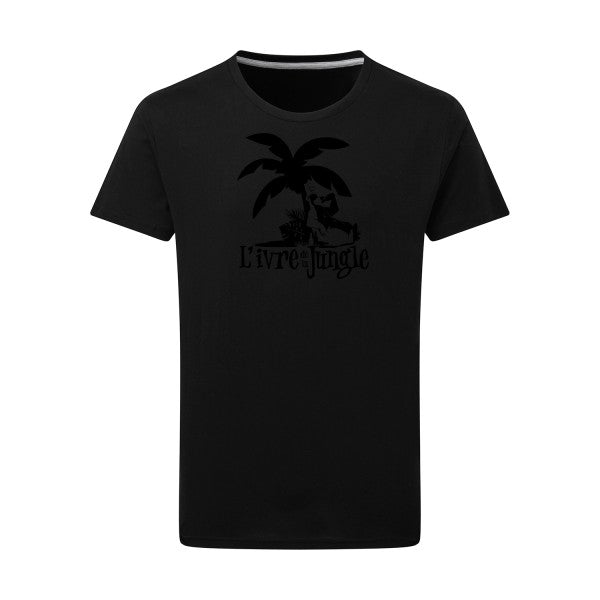 L'ivre de la jungle noir -Flex noir sur T-shirt SG  Dark Black  4XL