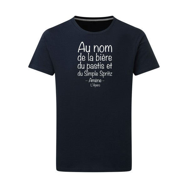 prière de l'apéro Blanc -Flex Blanc sur T-shirt SG  Navy  5XL