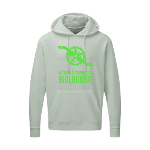 Cyclisme & écologie Vert fluo |Sweat capuche imprimé homme