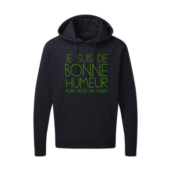 BONNE HUMEUR Vert pomme |Sweat capuche imprimé homme