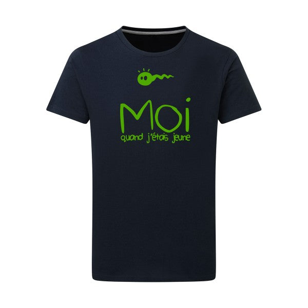 Moi, quand j'étais jeune vert pomme -Flex vert pomme sur T-shirt SG  Navy  5XL