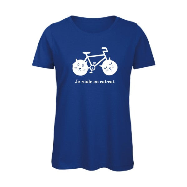 T shirt humour bio femme   femme bio|cat-cat bike Blanc 