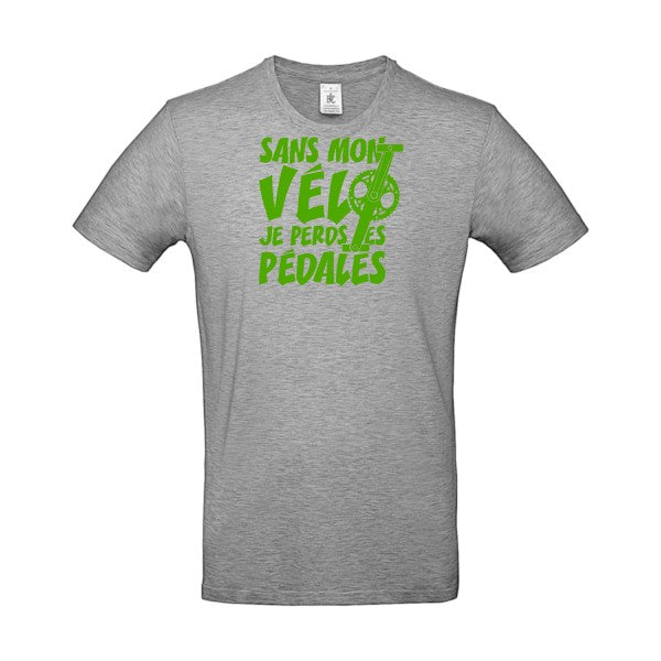 Sans mon vélo, je perds les pédales ! flex Vert pomme B&C - E190 T-shirt|Sport Grey||5XL