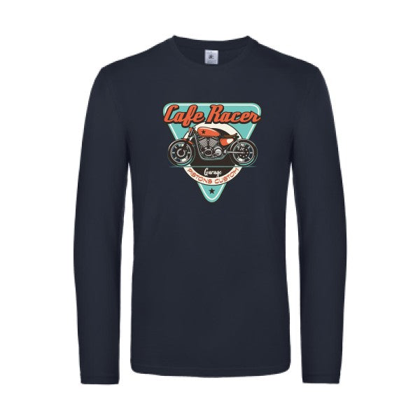 cafe-racer-t-shirt-manches-longues-original-humour -Navy