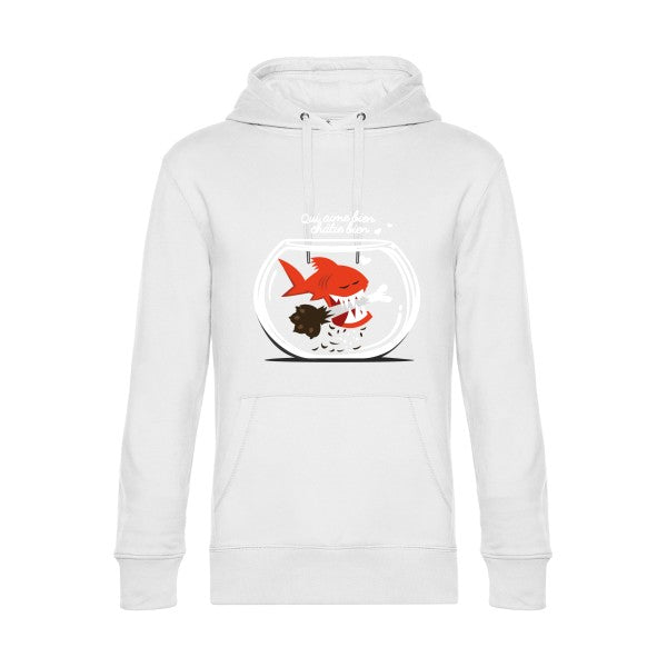 Qui-aime-bien-chatie-bien- Sweat à capuche original White - RueDuTeeshirt