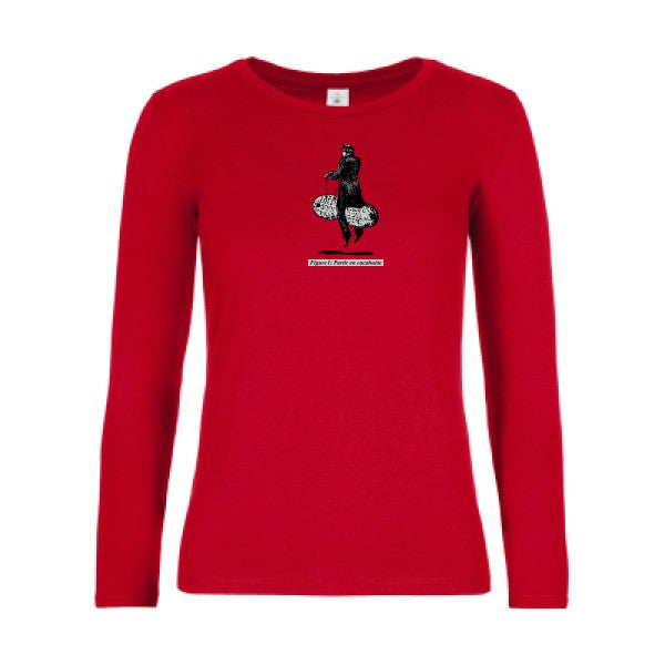 t-shirt lsl femme Partir-en-cacahuete-B&C-E190-LSL-women--T-shirt-femme-manches-longues Red flex 