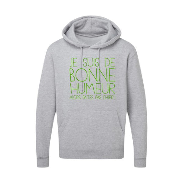 BONNE HUMEUR Vert pomme |Sweat capuche imprimé homme