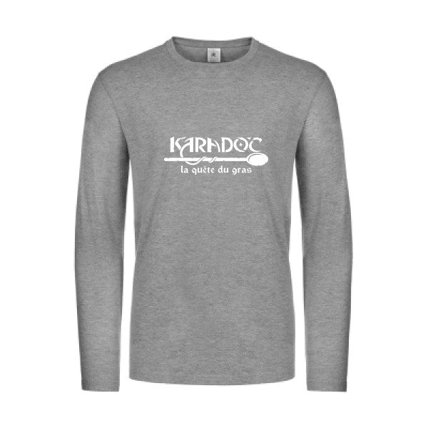 karadoc - t shirt- manches- longues- original- humour- Sport Grey impression Face