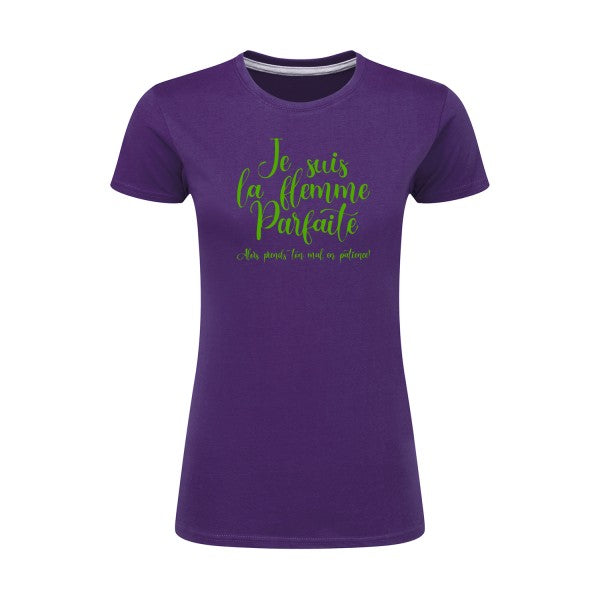 La flemme parfaite | Vert pomme |T shirt original femme|SG