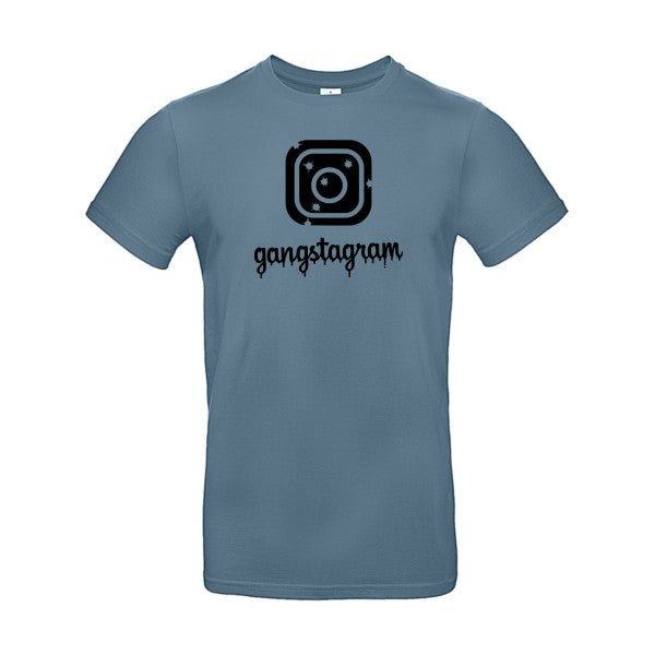 GANGSTAGRAM flex noir B&C - E190 T-shirt|Stone Blue||2XL