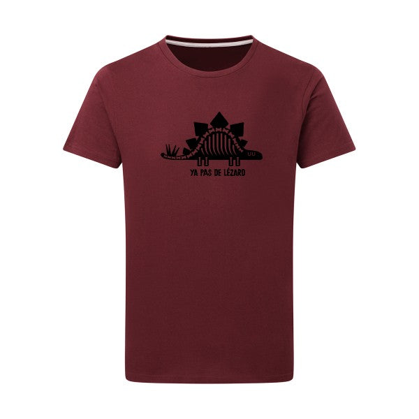 Ya pas de lézard noir -Flex noir sur T-shirt SG  Burgundy  2XL