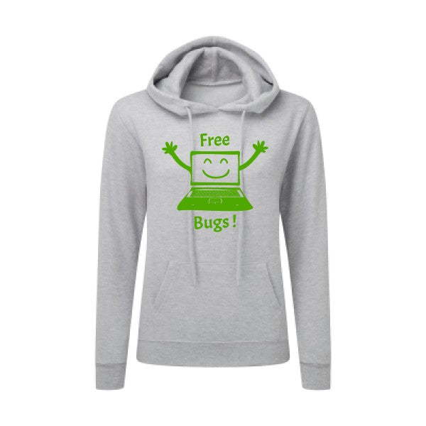 FREE BUGS ! Vert pomme |Sweat original à capuche Femme