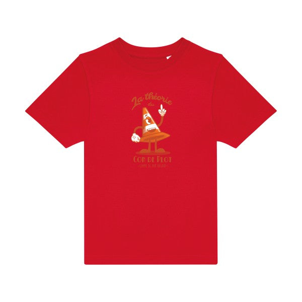 t-shirt humour enfant -Theorie-du-con-de-plot- couleur  Red-