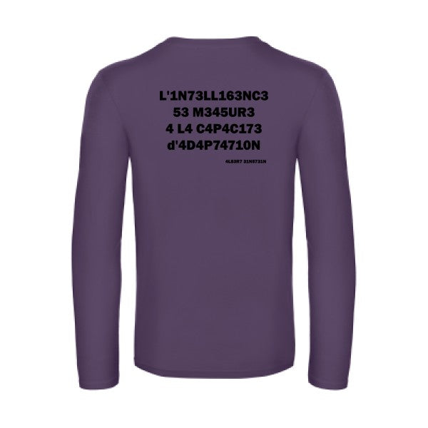 l -intelligence - t shirt- manches- longues- original- humour- Urban Purple impression Dos