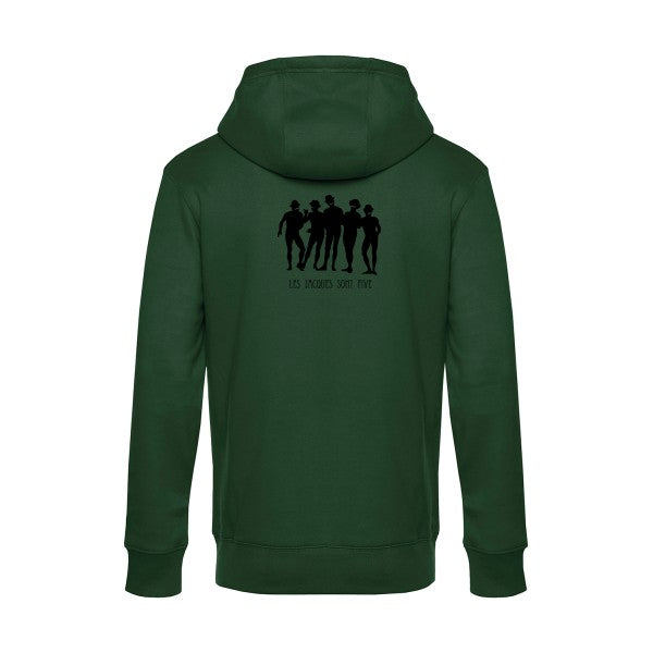 Les-Jacques-sont-Five sweat shirt original Bottle Green flex Noir impression Dos