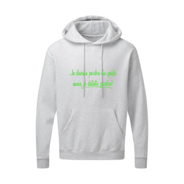 Né pour gagner Vert fluo |Sweat capuche imprimé homme