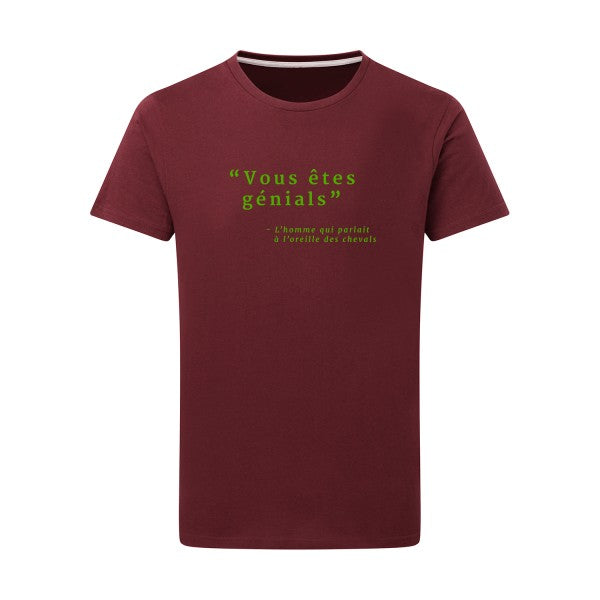 Vous êtes génials vert pomme -Flex vert pomme sur T-shirt SG  Burgundy  2XL