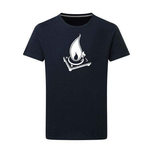 Fumeur de platines -Flex Blanc sur T-shirt SG  Navy  5XL