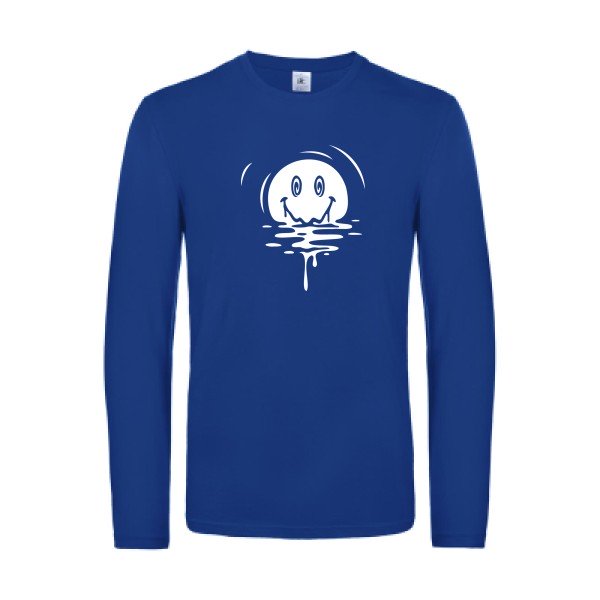 sun smile - t shirt- manches- longues- original- humour- Royal Blue impression Face
