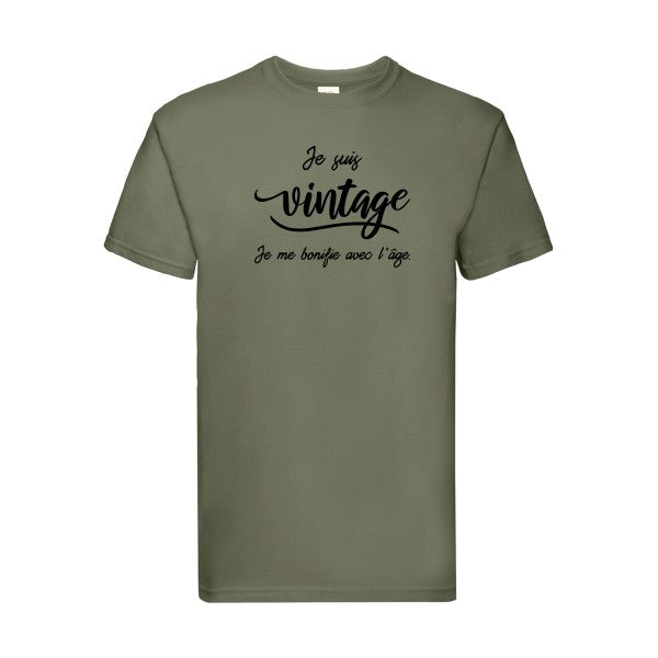 T-shirt|Je suis vintage  |flex Noir| Fruit of the loom 205 g 