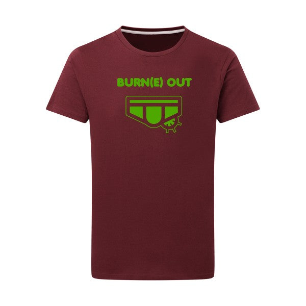 Burn(e) Out vert pomme -Flex vert pomme sur T-shirt SG  Burgundy  2XL