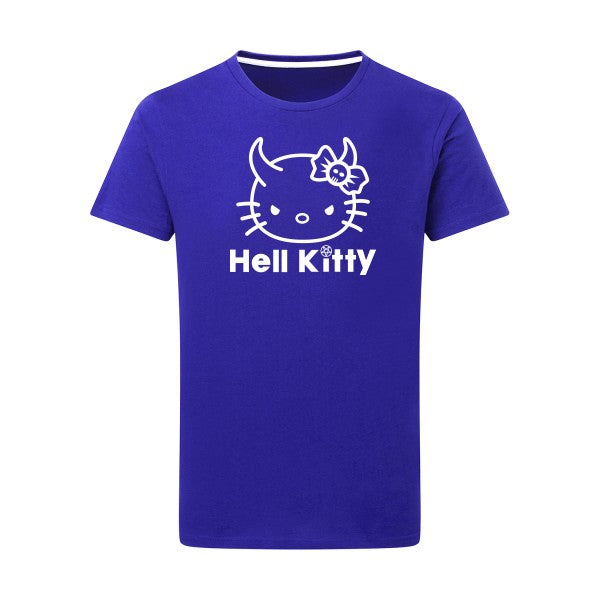 Hell Kitty Blanc -Flex Blanc sur T-shirt SG  Royal Blue  5XL