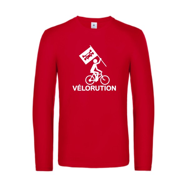 velorution - t shirt- manches- longues- original- humour- Red impression Face