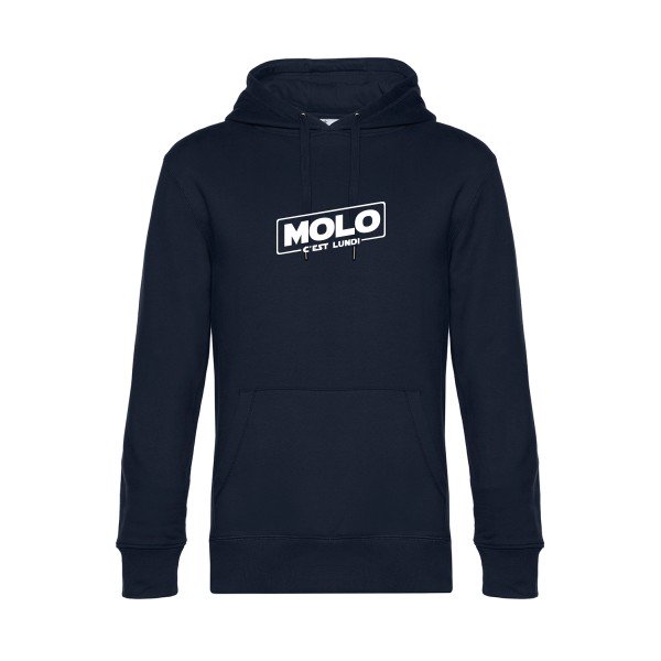 Molo-c-est-lundi sweat shirt original Navy Blue flex Blanc impression Face