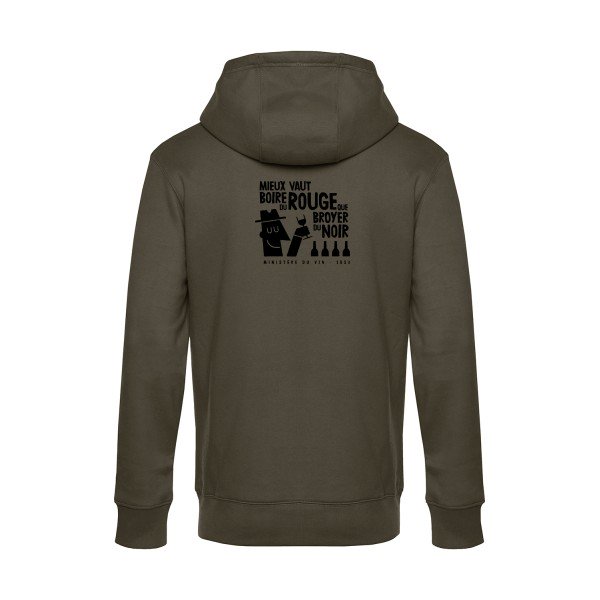 Mieux-vaut sweat shirt original Khaki flex Noir impression Dos