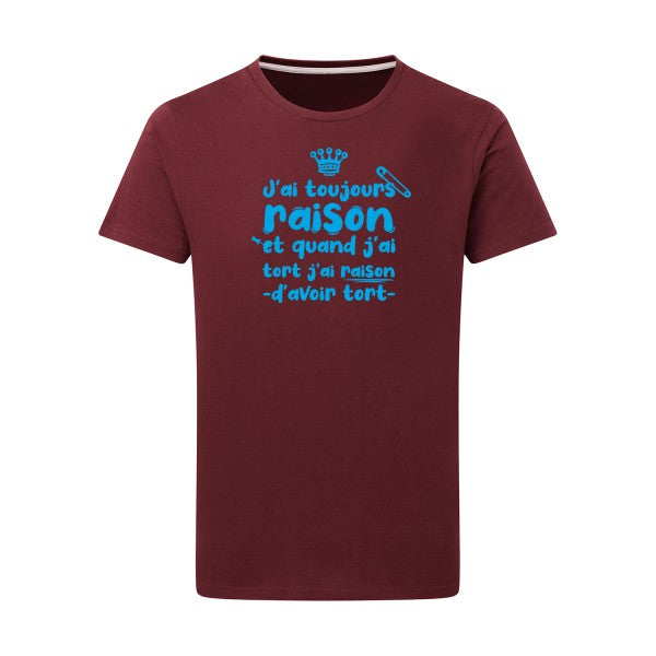 J'ai toujours raison - Flex bleu clair Tshirt original Burgundy  2XL