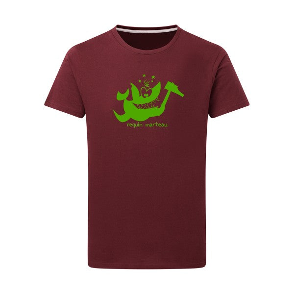 Requin marteau vert pomme -Flex vert pomme sur T-shirt SG  Burgundy  2XL