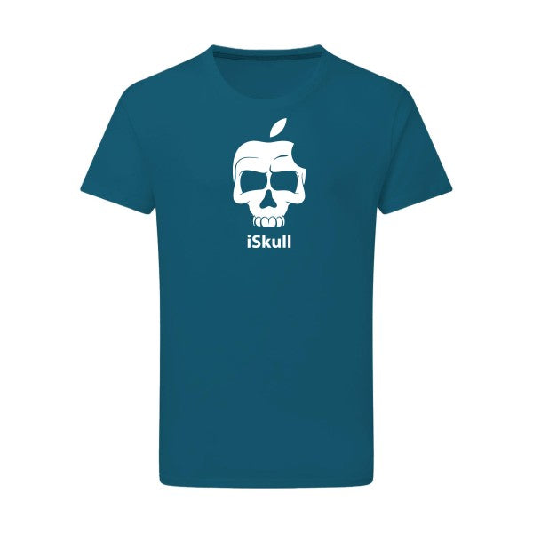 iSkull Blanc -Flex Blanc sur T-shirt SG  Petrol  2XL