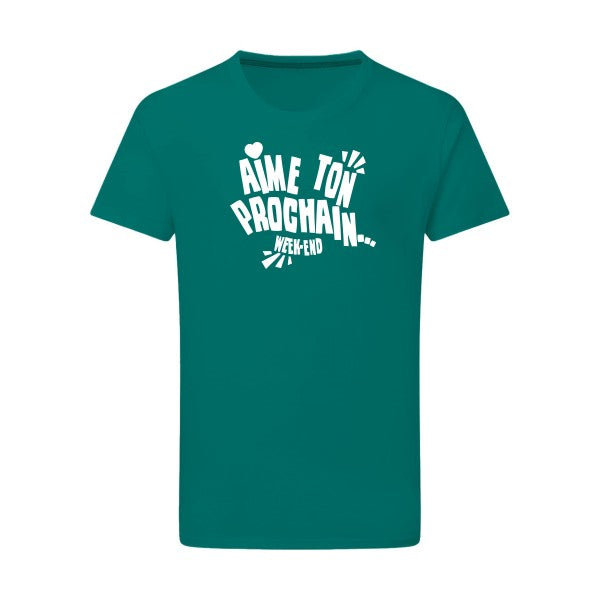 Aime ton prochain ! Blanc -Flex Blanc sur T-shirt SG  Emerald Green  2XL