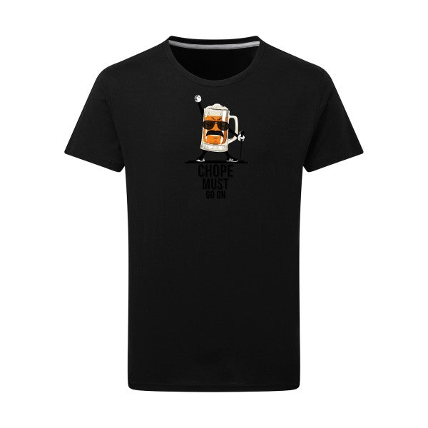 T-shirt homme CHOPE MUST GO ON - T-shirt rigolo pour les amateurs de bière Dark Black 2XL