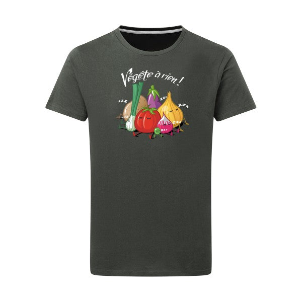 T-shirt homme Vegete à rien - T-shirt décalé pour les fainéants Charcoal 5XL