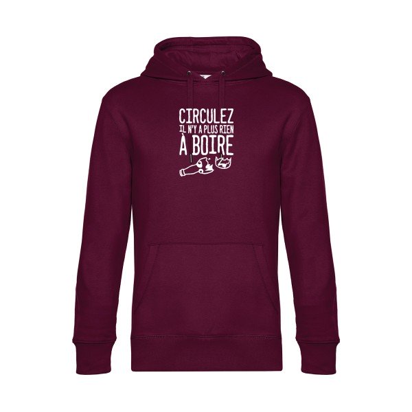 Circulez-il-n-y-a-plus-rien-a-boire sweat shirt original Burgundy flex Blanc impression Face