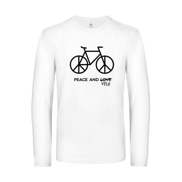 peace and velo - t shirt- manches- longues- original- humour- White impression Face