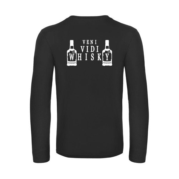 veni vidi whisky - t shirt- manches- longues- original- humour- Black impression Dos
