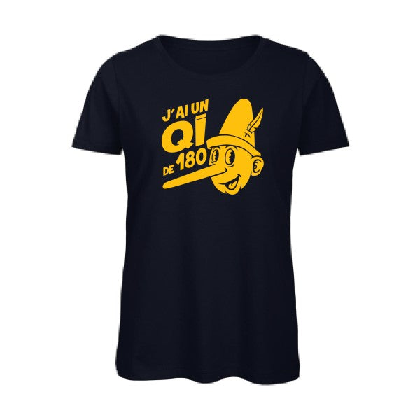 T shirt humour bio femme   femme bio|Quotient intellectuel jaune Or 