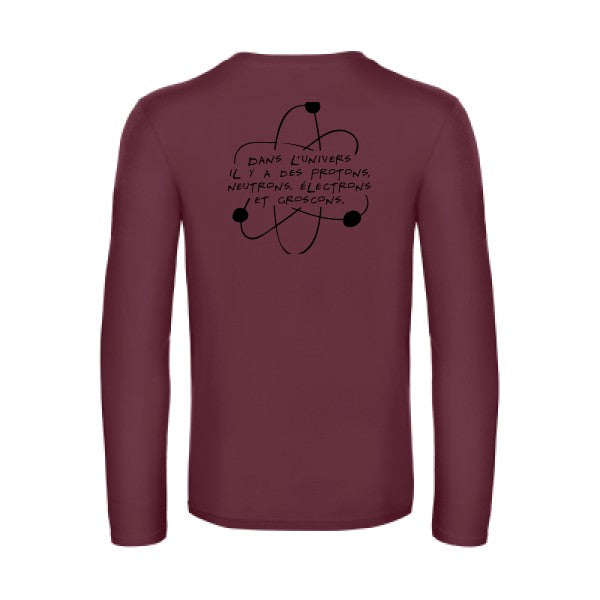 l univers - t shirt- manches- longues- original- humour- Burgundy impression Dos