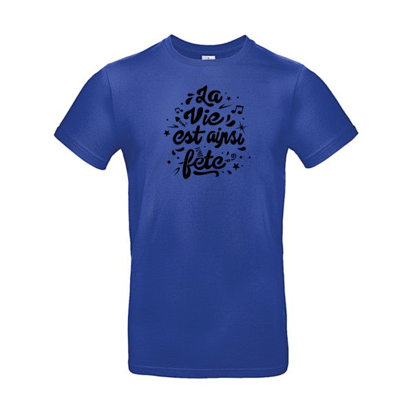 La vie est ainsi fête Flex noir |E190 T-shirt|Cobalt Blue||2XL