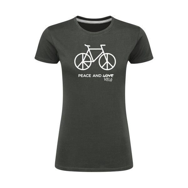 Peace and vélo Blanc |T shirt original femme|SG