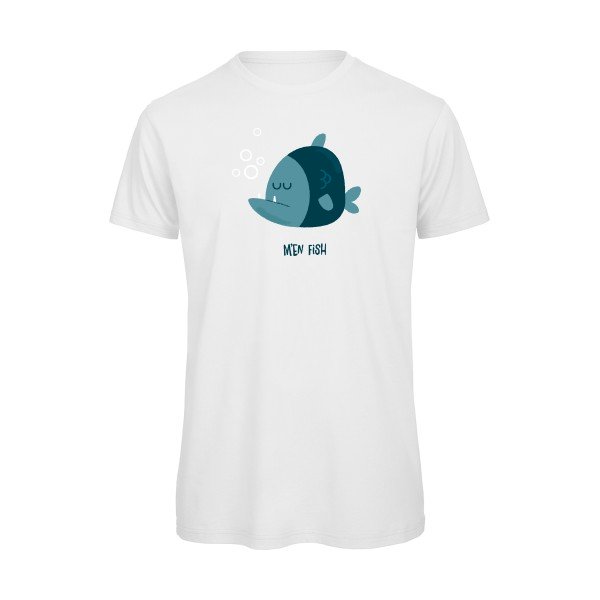 T-shirt humour original M En Fish T Shirt couleur White