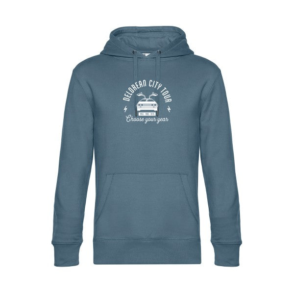 Delorean-city-tour sweat shirt original nordic blue flex Blanc impression Face