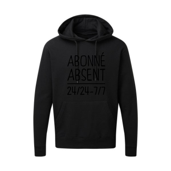 Abonné absent Noir |Sweat capuche imprimé homme