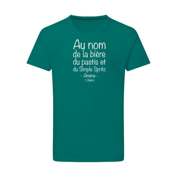 prière de l'apéro Blanc -Flex Blanc sur T-shirt SG  Emerald Green  2XL