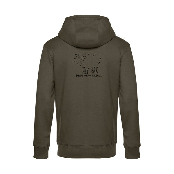 Dessine-moi-un-mouton sweat shirt original Khaki flex Noir impression Dos